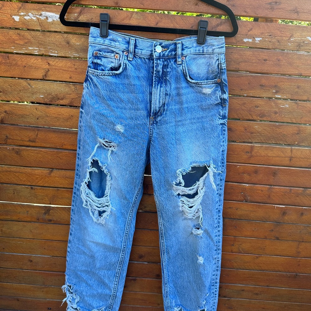 Zara “The Pepper Mom” distressed jeans.  Size 4.